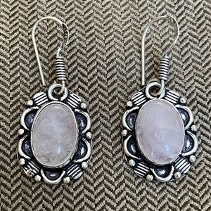 Sterling Silver Rose Quartz Earrings